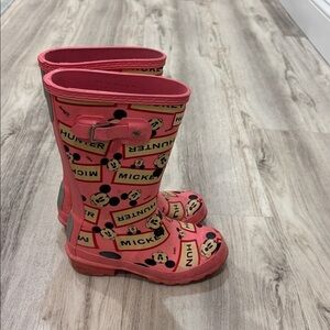 Hunter Pink Mickey Mouse Rain Boots size 13 little kids pink